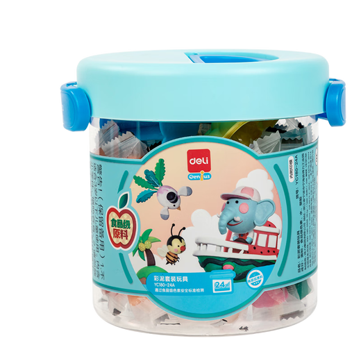 得力（deli）24色食品级彩泥粘土橡皮泥 玩具生日礼物手工YC180-24A