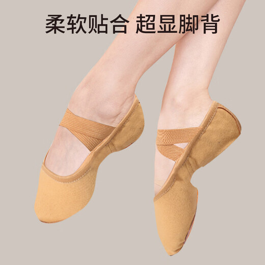 Zhiyou dance shoes for adults, special elastic fabric skin color yoga practice shoes for adult dance exams, skin color children's ballet shoes