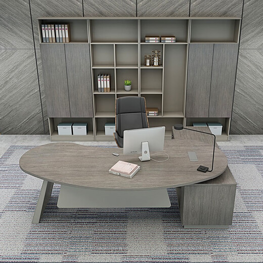 Tiju Boss Desk Simple Modern President Manager Office Curved Supervisor Executive Desk Furniture Table and Chair Combination 2.0 Meter Boss Desk