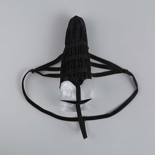 Magnificent men's lasso sexy see-through temptation underwear men's exposed egg plane thong fun black XL (18cm)