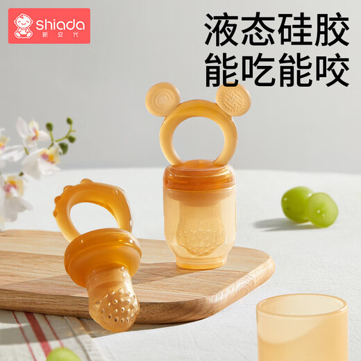 Xin'andai Fruit and Vegetable Bites Baby Fruit Fruit Soothing Teether for babies over 6 months old. Bear Fruit and Vegetable Bites-L Pack 1 Pack