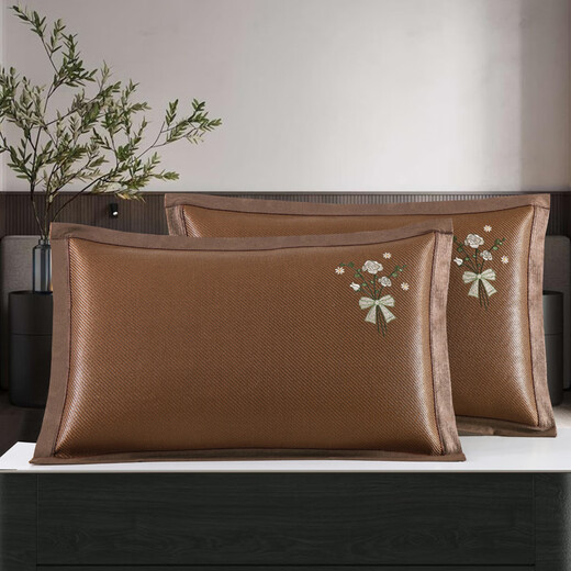 Lightly enjoy the luxury summer ice silk pillow case double-sided summer cool mat pillow core case single rattan pillow mat adult home one-on-one ice 679-5 dot pillow case (one pair) waterable 48cmX74cm