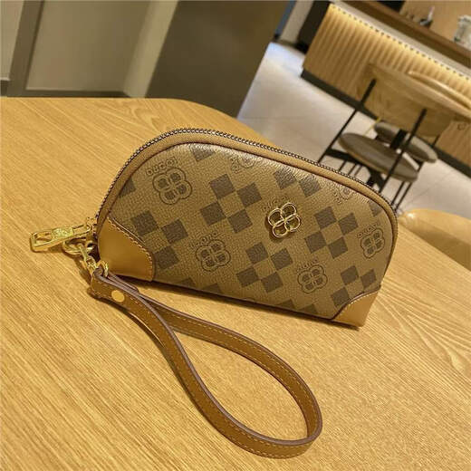 Duoqi Marke Vierblättriges Kleeblatt Geldbörse Neue trendige Mode bedruckte Clutch Damen Handy Münzklammer 156 Gelb