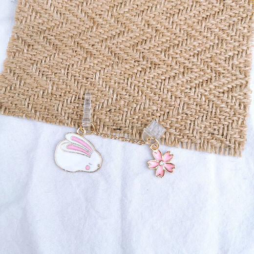 Ye Yu is suitable for Huawei mobile phone dustproof plug type-c data port beautiful picture Samsung Xiaomi OPPO universal cute girl heart pendant vertical ear rabbit separate charging plug Apple iPhone interface