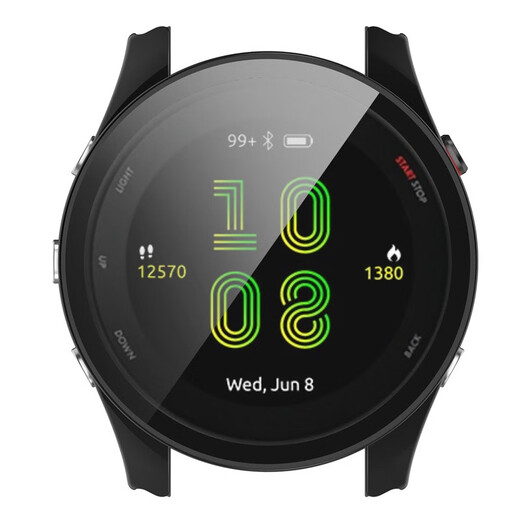 Guess that Garmin Forerunner 255/255s/265/265s/955/965 watch anti-scratch protective case protective cover screen protective film mirror PC hard shell all-inclusive black protective cover PC shell and film integrated 255