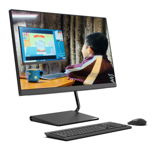 Lenovo AIO Intel Core i5 micro-frame all-in-one desktop computer 23.8 inches (six-core i5-9400T8G512G2G independent display) black