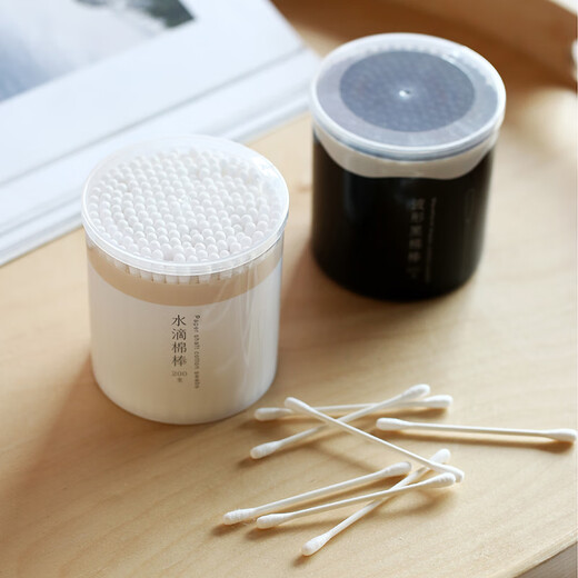 Made in Tokyo, double-headed water drop cotton swabs, 200 pieces * 2 cans, ear cotton swabs, paper shaft, makeup cotton swabs, spiral head cleaning cotton swabs