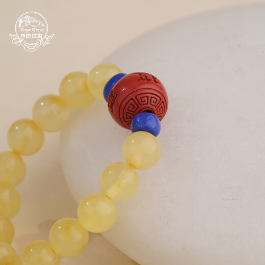 Potala Palace beeswax ring, cinnabar transfer bead ring, men's and women's jewelry, birthday gift for girlfriend, beeswax cinnabar ring