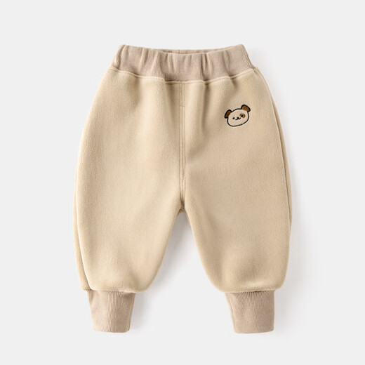 Dudujia Children's Clothing Baby Pants Autumn and Winter Children's Baby Large PP Pants Boys Cotton Pants Girls Plus Velvet Pants Winter Clothes Beige 90