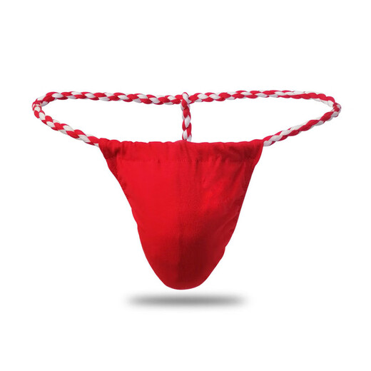 Japanese style woven rope thong cotton sexy men's sexy t-pants simple embroidered new style handmade hot single XL150-170Jin Jin equal to 0.5 kg solid color white