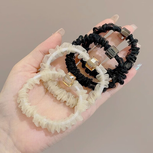 Jiuvia Lily of the Valley flower headband rubber band to tie hair women's hairband 2024 new Internet celebrity ball head simple small intestine ring hair accessory JYFQ109 crystal headband 2-piece set