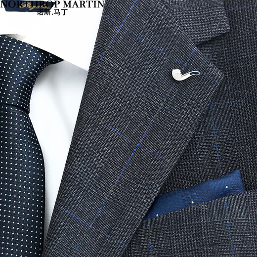 North Martin North Martin high-end brand brooch men's Chinese style retro suit wedding gift lapel pin silver