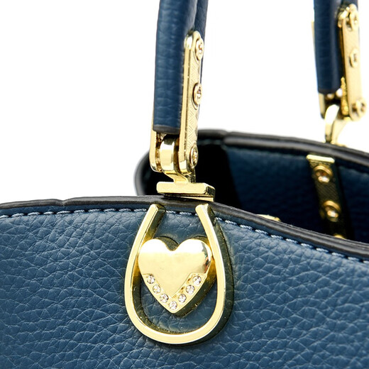 Kangaroo Kara brand genuine leather women's bag for holiday gift to mother cowhide bag for women 2025 new middle-aged ladies crossbody bag handbag dark blue (gift box + hand bag card bag pendant)