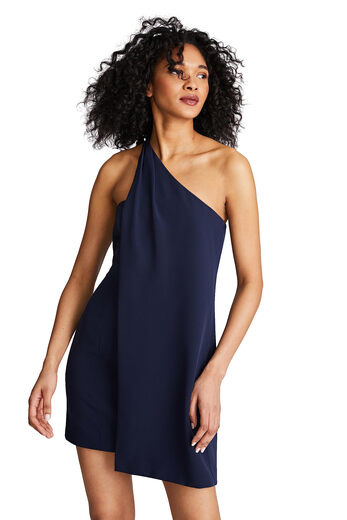 Halston Women's Kalia Dress Stretch-Crepe Navy 16