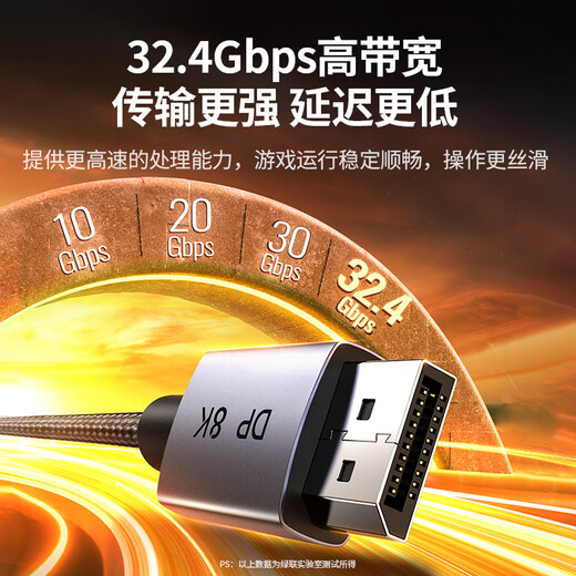 Greenlink DP cable version 1.4 8K HD 4K/2K240Hz DisplayPort suitable for computer graphics card to monitor e-sports video cable 1.5 meters compatible with DP1.2 25904