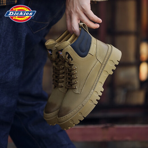 Dickies Martin boots men's boots autumn and winter versatile work shoes British style boots trendy high-top men's shoes Khaki 39
