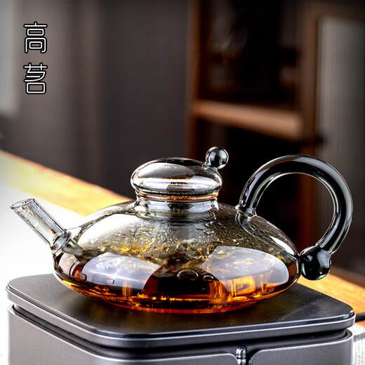 Gaoming rat tail glass teapot 2025 new electric ceramic stove tea maker Cai Shu high-end thickened tea water separation teapot Cai Shu pot single pot 550ml