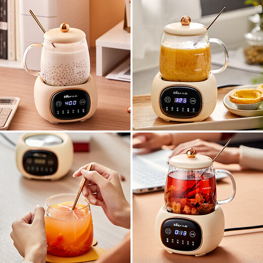 Bear (Bear) all-glass health kettle body mini health cup office household small split tea kettle boiling water electric kettle constant temperature tea 0 glue all glass insulation mini health cup YSH-Q04E5 0.4L