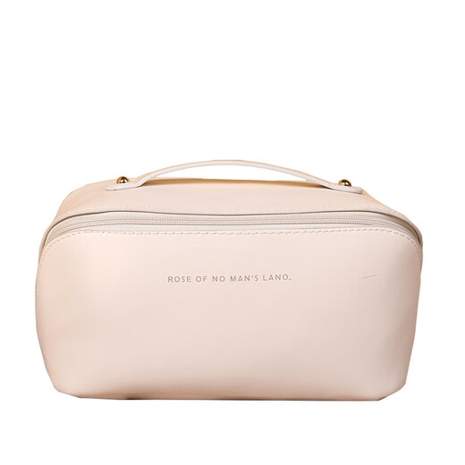 MAIWEINI cosmetic bag ins large capacity travel portable toiletry bag skin care product pillow business trip cosmetics portable storage bag milky apricot white anti-fouling and stain-resistant cream texture