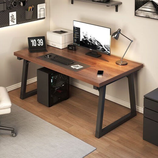 Mutingle computer desk desktop e-sports game table student home office writing desk simple desk study desk office desk [thickened plate] matte black 100*60cm