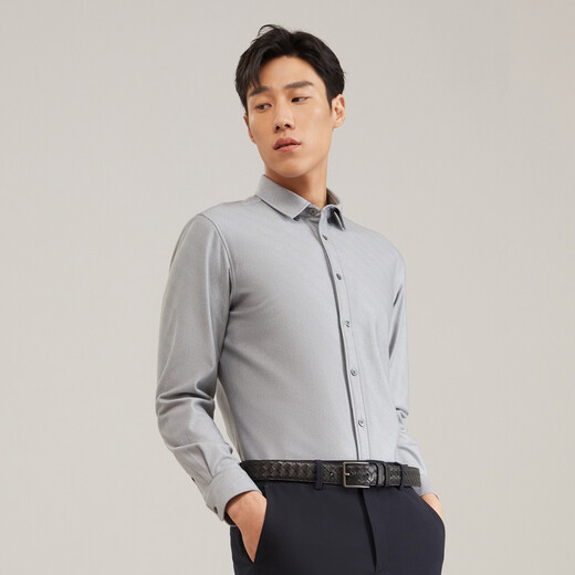 YOUNGOR рубашка с длинными рукавами мужская осенне-зимняя мужская терморубашка из смесовой ткани с термоподкладкой теплая и удобная серая VLBN119759DBA 41