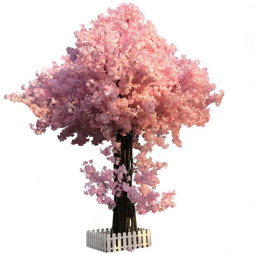 Flower e-flow simulated cherry blossom fake peach tree large plant simulated cherry blossom tree simulated peach blossom tree wishing tree peach blossom living room decoration extension 3 meters high and 2 meters extended