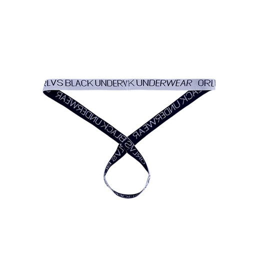 ORLVS underwear men's thong cross hollow high elastic elastic band low waist sexy trendy fashion sports young men black 1 pair M recommended 45-55kg