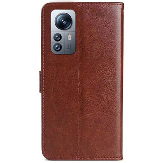 居小智适用小米12Spro手机壳翻盖式皮套钱包款可插卡外壳全包防摔软内壳磁扣保护套男女款 小米12S pro【玫红色】 钱包式皮套