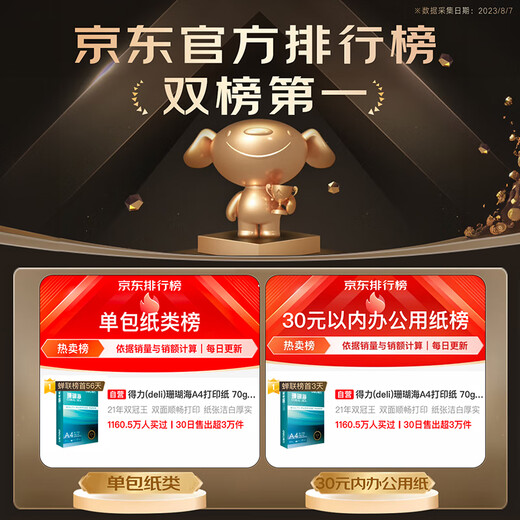 Deli Coral Sea A4 printing paper 70g 500 sheets single package copy paper double-sided draft paper printing job writing and painting 7362 pin crown series