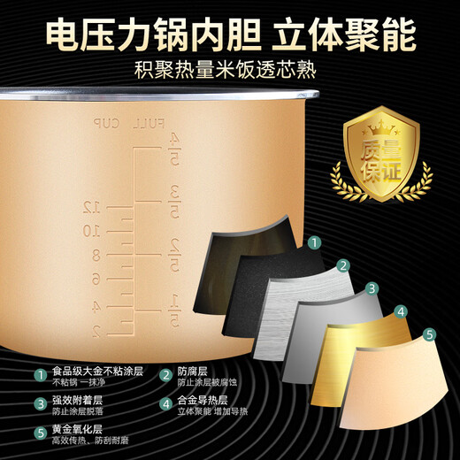 Suitable for Joyoung electric pressure cooker inner pot non-stick pot core JYY-20/30/40/50/60 inner pot core universal pressure cooker accessories Joyoung 5L electric pressure cooker inner pot