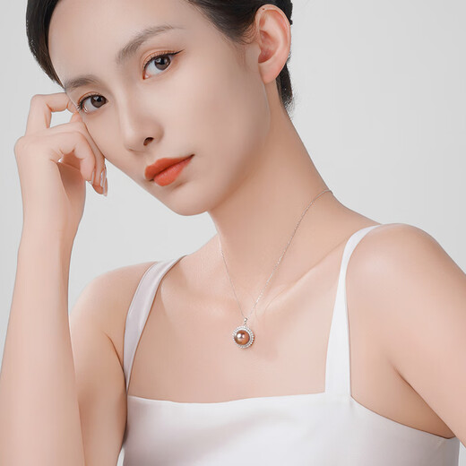 Tahiti Pearl Pendant Women's Necklace Pink Purple Freshwater Pearl Clavicle Chain for Girlfriend Color Edison Pendant 12-13mm