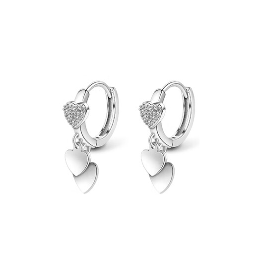 PWL925 silver love pendant earrings light luxury niche high-end heart-shaped ear buckle earrings 2025 new trendy earrings love earrings S925 silver
