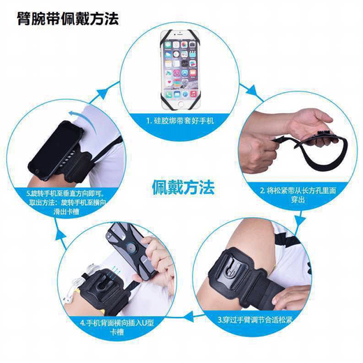 GEIKE driving mobile phone wrist holder, sports fitness arm bag, Didi takeout, complete driving equipment for men and women, upgraded high elastic strap, wrist holder, extended wrist strap, black