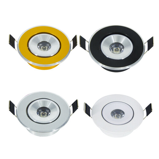 LED ceiling light downlight small spotlight 1w watt full set opening 4.5/5/5.5cm cm wine cabinet bull's eye lamp placer gold 3w warm light