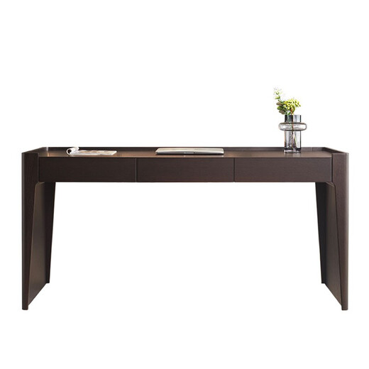 Jiangjixuan Italian minimalist light luxury study desk and chair combination modern simple office desk computer desk study table desk smoked wood 1400*600*750mm