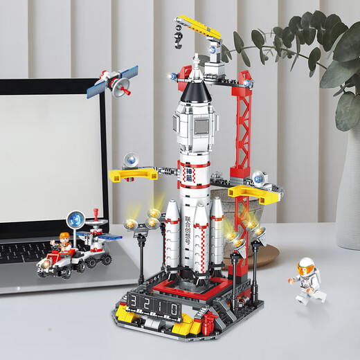 Crown Nest Building Blocks Assembling Educational Toys 6-12 Years Old Rocket Spaceship Children's Toy Boy Birthday Gift Puzzle