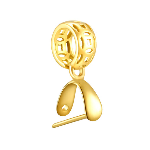 Quality 18k gold pendant universal buckle head 18K gold and jade pendant buckle inlaid with thickened clip buckle melon seed buckle jade 18K gold filigree buckle