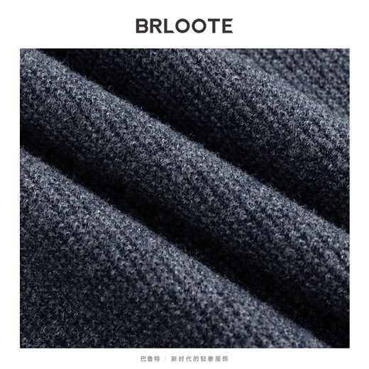 Brloote cardigan men's autumn and winter business casual turtleneck sweater pullover sweater for men black gray 165/88A