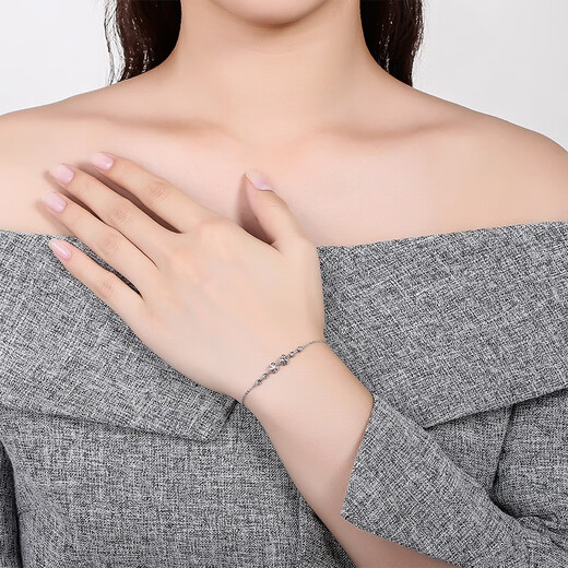 Saturday Fortune (ZLF) PT950 platinum bracelet for women, forest-style fresh three-dimensional flower ripple bracelet 16cm + tail chain 1.5cm -2.17g