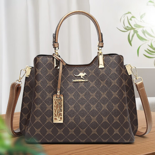 Kangaroo Kara New Year Genuine Leather Bag Women's Handbag 2026 New Light Luxury Crossbody Bag Mother's Day Gift Bag for Mom Diamond Bronze Gift Box + Handbag + Sachet