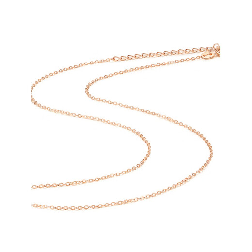 Fat Donglai's same style 18k gold-plated necklace plain chain official jewelry rose gold women's classic popular clavicle chain golden yellow gold ingot chain (40+5)CM