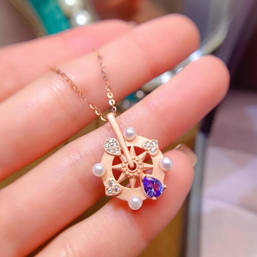 Weici s925 sterling silver natural tanzanite pendant fashionable niche design water drop 4*5mm pendant empty support empty support pendant (excluding chain) water drop 4*5mm white