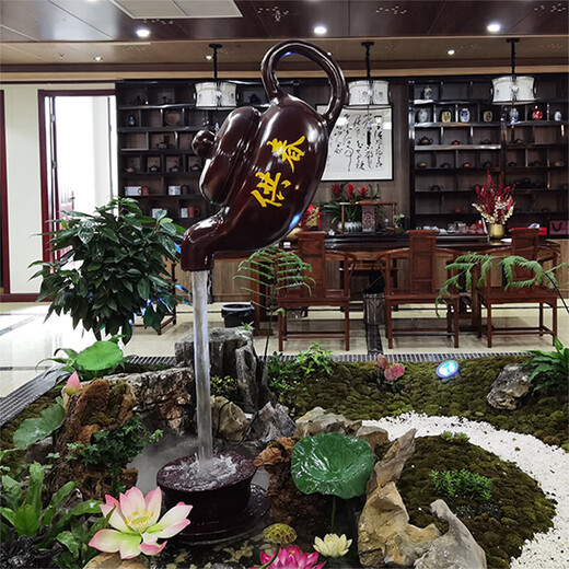 Aoyanlai sky pot suspended flowing water ornaments outdoor landscape waterscape decoration kettle fountain glass fiber reinforced plastic large sky pot pot belly 50 diameter (internal circulation) fixed jin