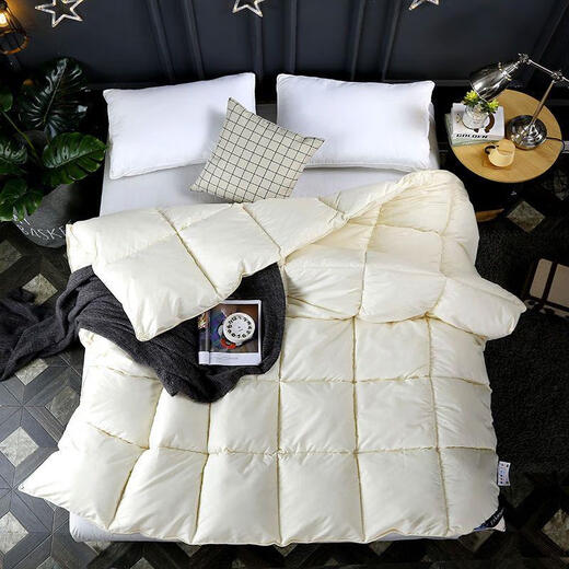 羽丝绒被子加厚冬被8斤春秋被防羽绒被子单人被双人被芯 公主粉 200*230*12斤