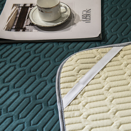 Bejirog summer mat, latex ice silk mat, three-piece set, washable, foldable dormitory air-conditioned mat, dark green 180*200cm
