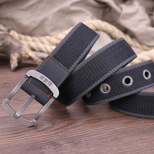 Half cigarette canvas belt men's belt youth Korean style trouser belt pin buckle casual outdoor student military training durable gift giving