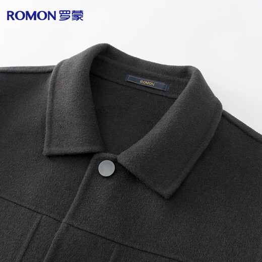 罗蒙【绵羊毛】双面呢羊毛呢子大衣夹克男士秋冬季中青年商务休闲外套