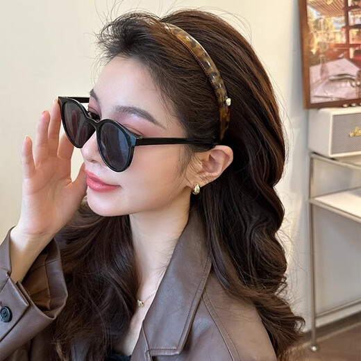Xiang Wan Hairband Retro Leopard Hairpin Hairband Women's High-end Versatile Outing Headwear Anti-Slip Headband Crushed Hairpin