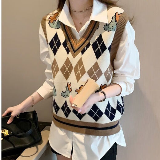 熊司令针织马甲外穿女感新款特大码毛衣胖mm针织外穿宽松马夹慵懒风 黑色9901单件马甲 均码 5xl码200-230斤