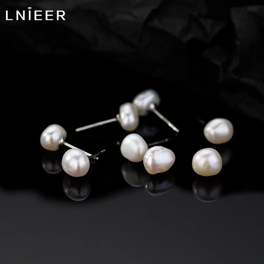 Lnieer999 Pure Silver Baroque Pearl Earrings Women's Niche Design High-end 2025 New Fashion Silver Earrings Baroque Pearl Earrings
